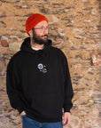 Organic Oversize Hoodie SONNE MOND STERNE Stick | unisex | Schwarz - Studio Schön®