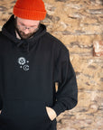 Organic Oversize Hoodie SONNE MOND STERNE Stick | unisex | Schwarz - Studio Schön®