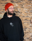 Organic Oversize Hoodie SONNE MOND STERNE Stick | unisex | Schwarz - Studio Schön®