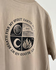 Organic T-Shirt EARTH WATER AIR FIRE | unisex | Kaffee - Studio Schön®