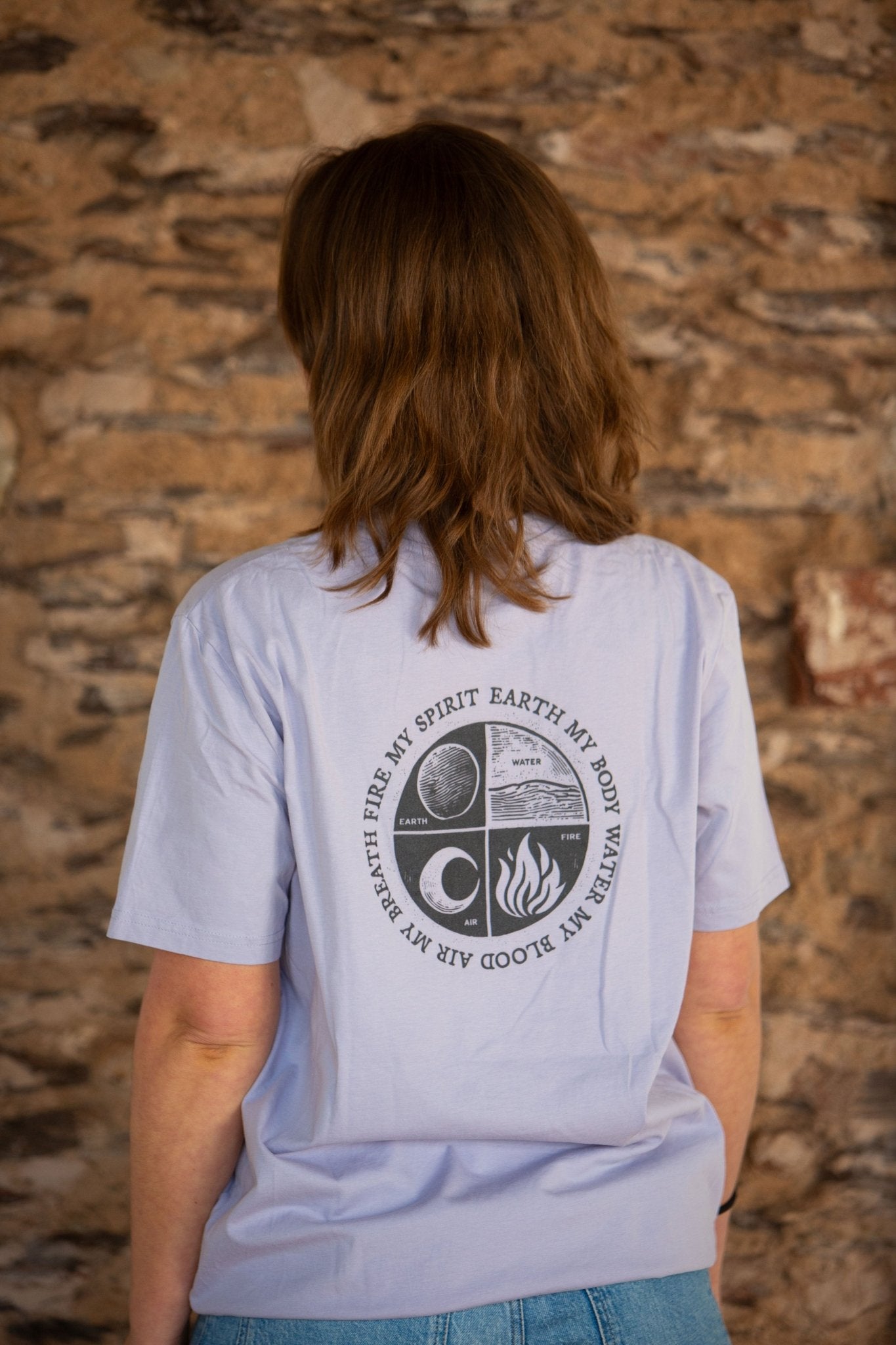 Organic T-Shirt EARTH WATER AIR FIRE | unisex | Lavendel - Studio Schön®