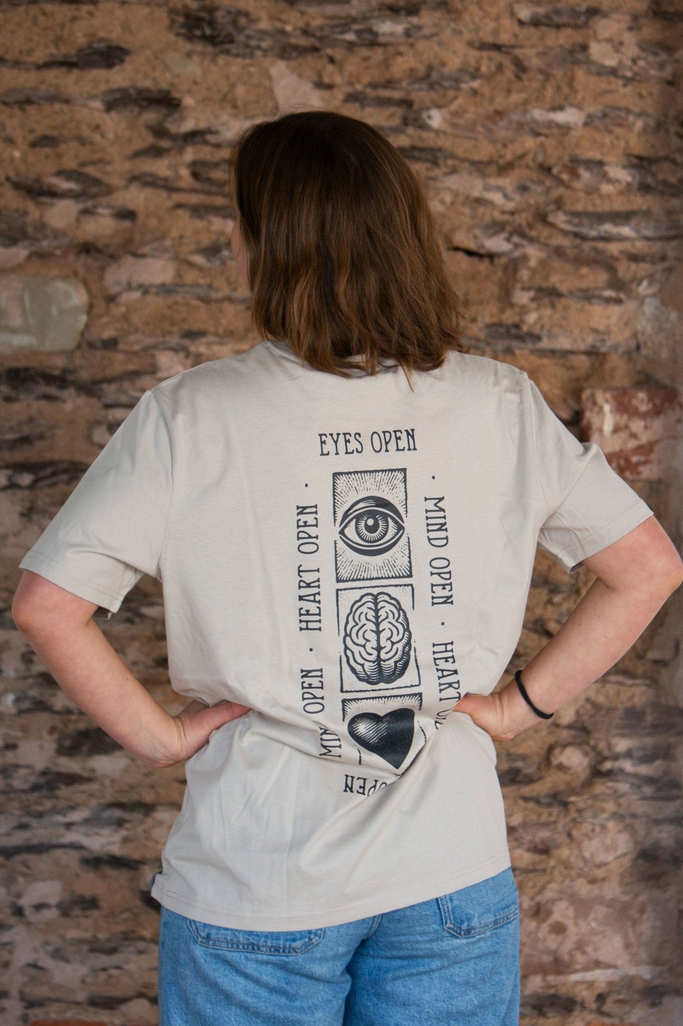 Organic T-Shirt STAY OPEN | unisex | Kaffee - Studio Schön®