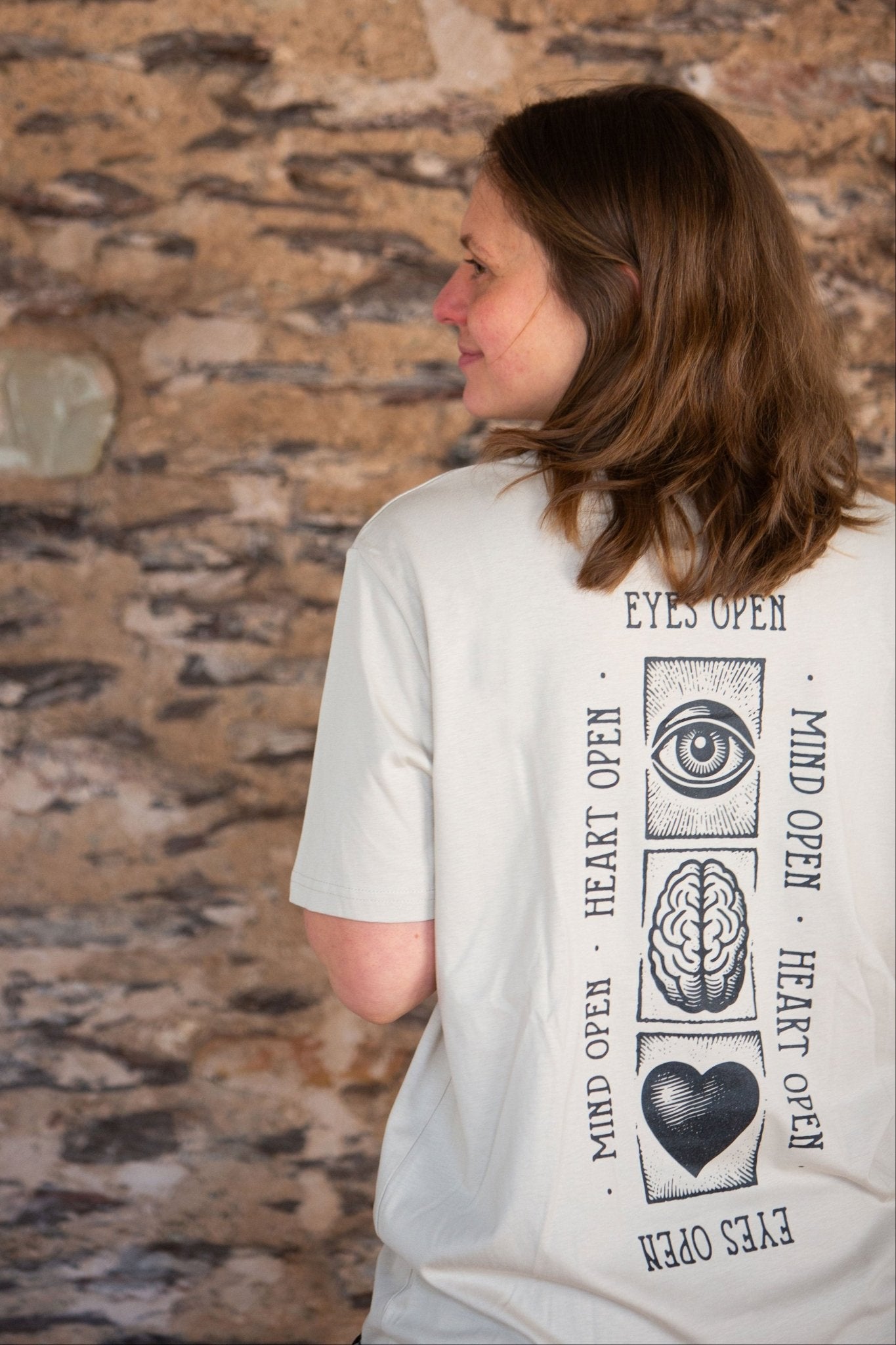 Organic T-Shirt STAY OPEN | unisex | Kaffee - Studio Schön®