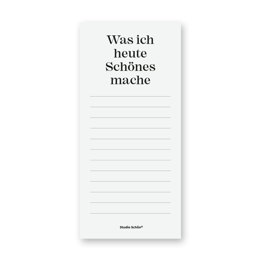 NOTIZEN – NOTIZBLICK – WAS ICH HEUTE SCHÖNES MACHE - Studio Schön®