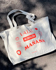 Organic Beach Bag MAÑANA Print Rot | Baumwolltasche Natural - Studio Schön®