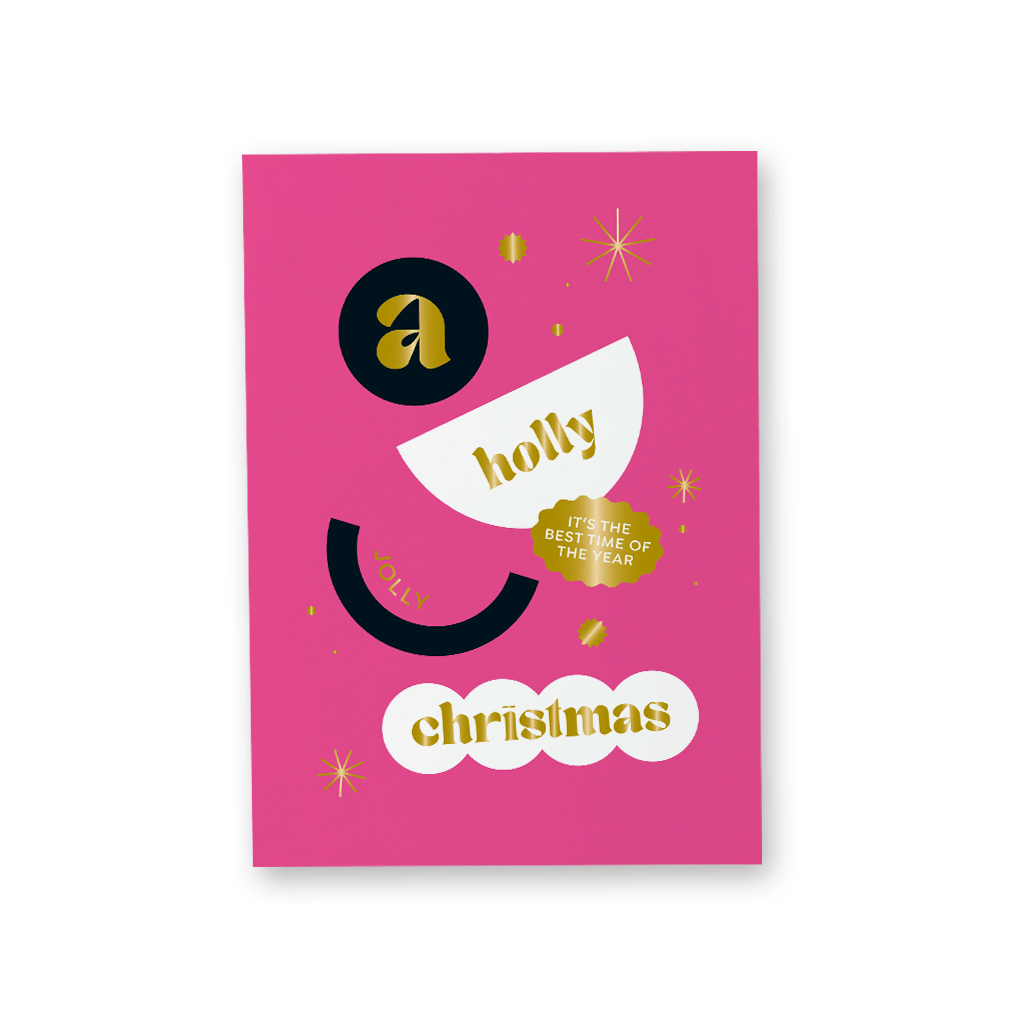 KARTE CHRISTMAS – A Holly Jolly Christmas - Pink - Studio Schön®