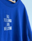 Organic T-Shirt ALL FEELINGS ARE WELCOME Stick | unisex | Kobaltblau - Studio Schön®