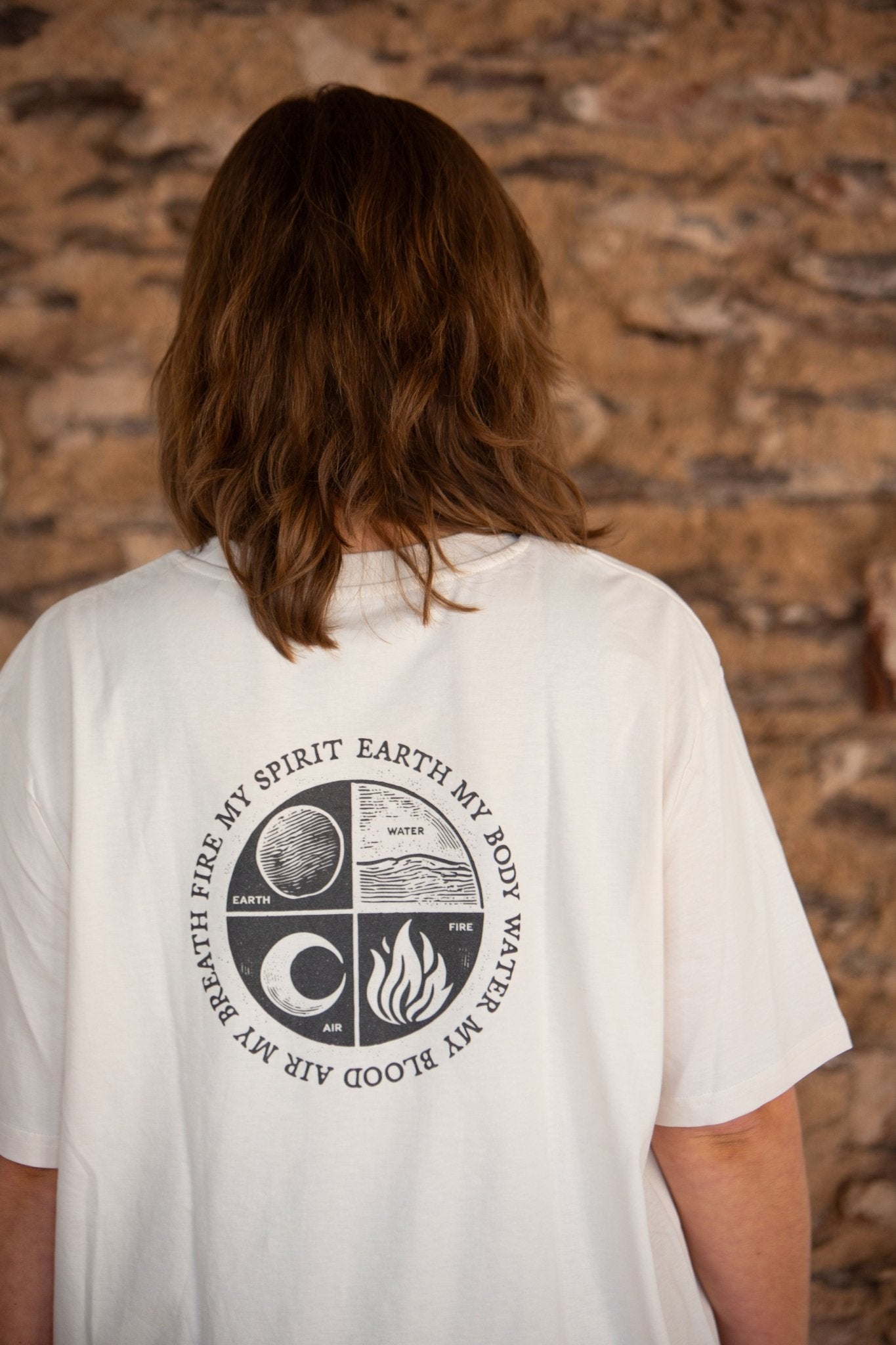 Organic T-Shirt EARTH WATER AIR FIRE | unisex | Vintage White - Studio Schön®
