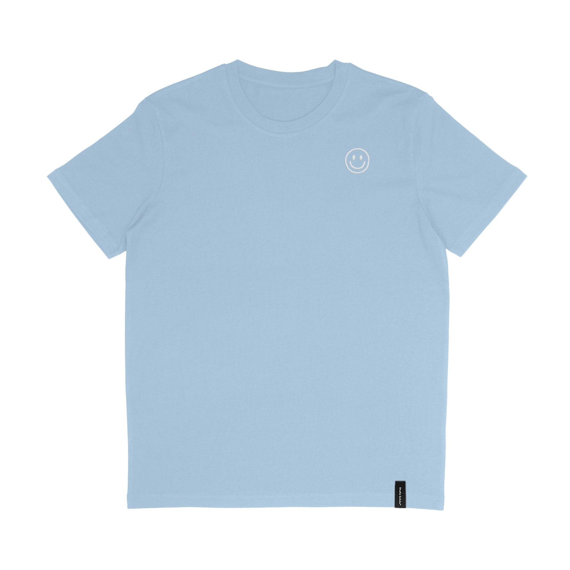 Organic T-Shirt Smiley Stick Weiß | unisex | Himmelblau - Studio Schön®