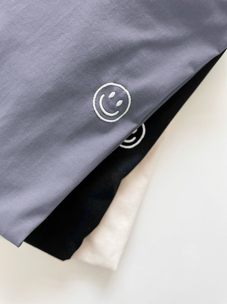 Organic T-Shirt Smiley Stick Weiß | unisex | Lavendel - Studio Schön®