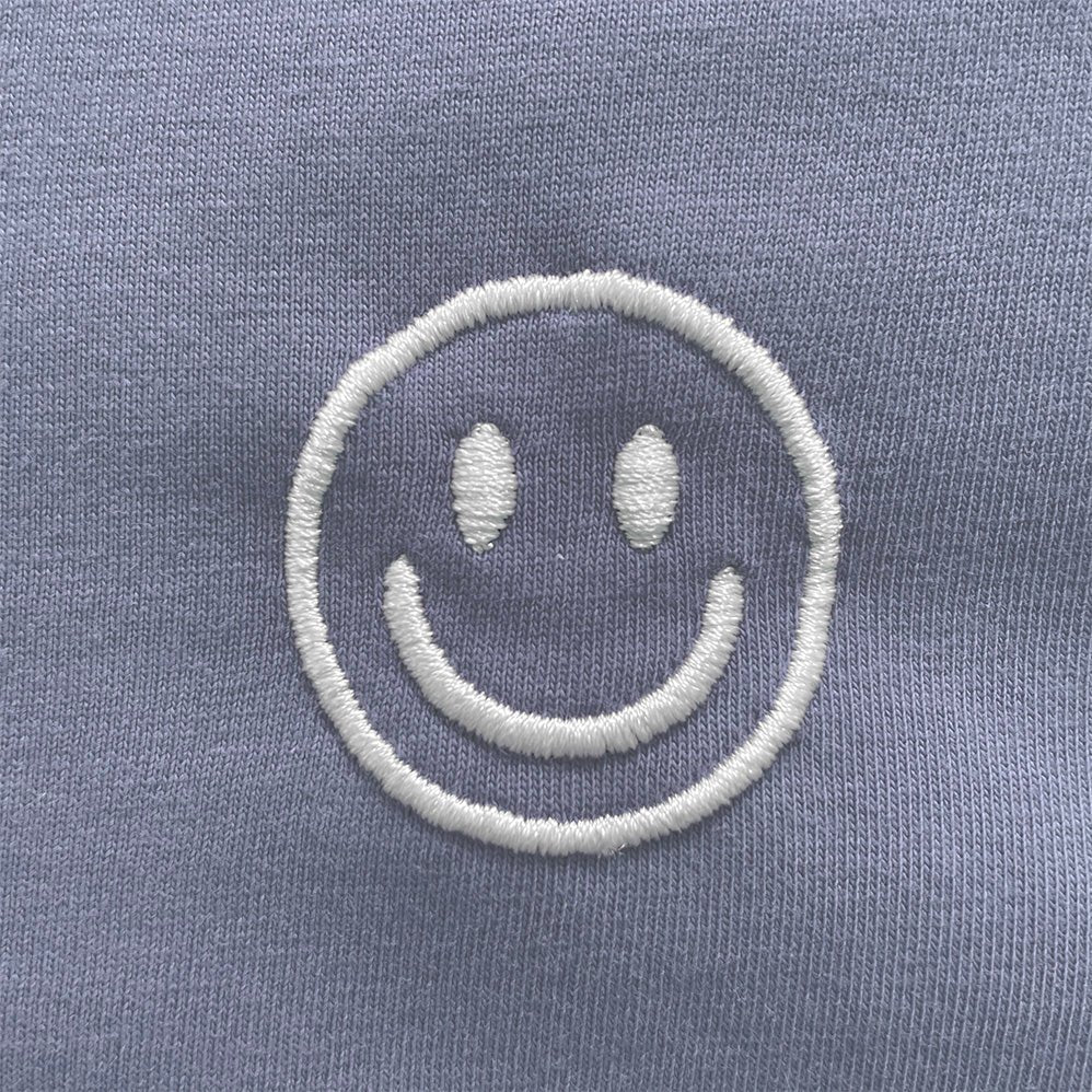 Organic T-Shirt Smiley Stick Weiß | unisex | Lavendel - Studio Schön®