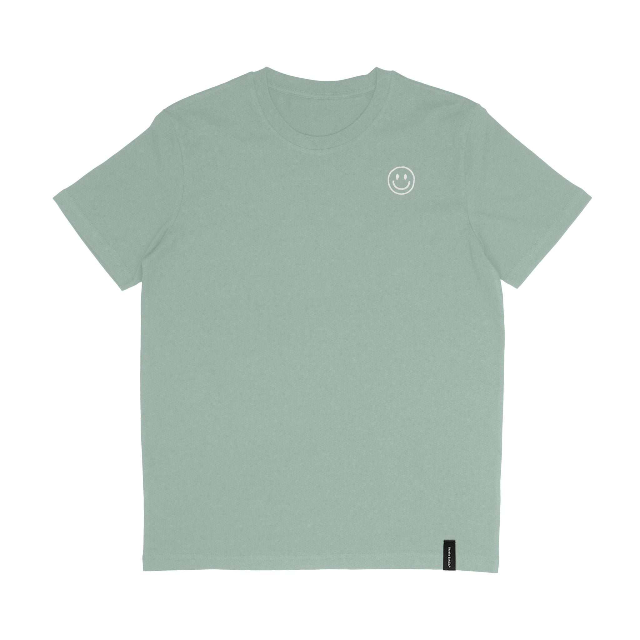 Organic T-Shirt Smiley Stick Weiß | unisex | Salbei - Studio Schön®