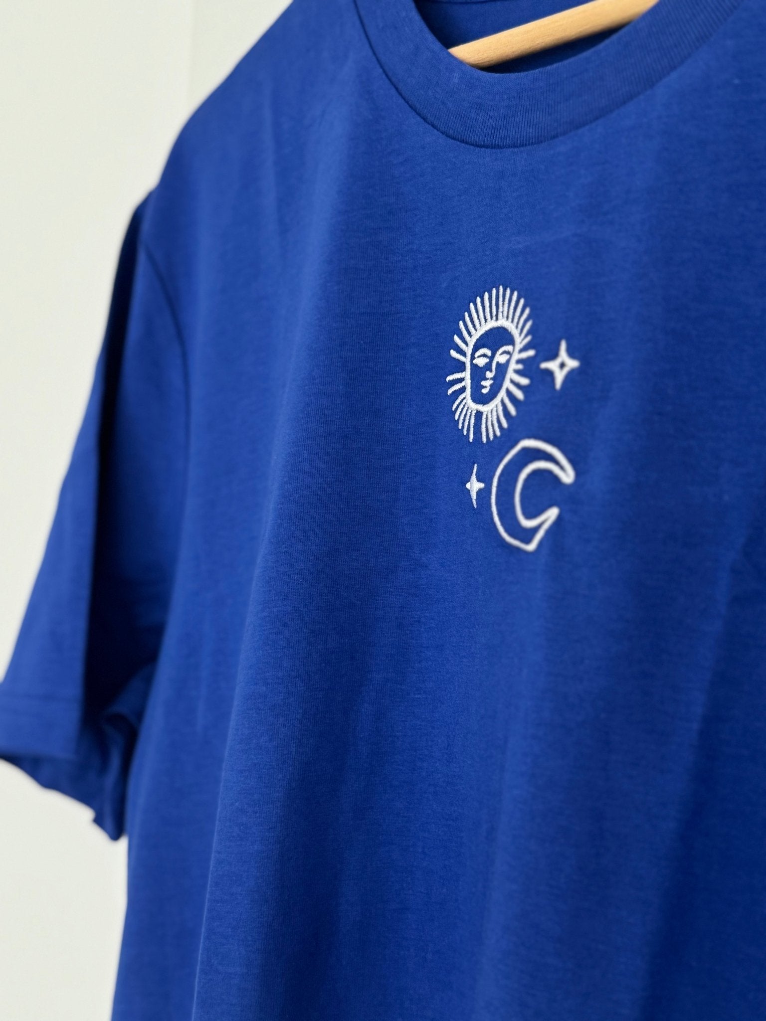 Organic T-Shirt SONNE MOND STERNE Stick | unisex | Kobaltblau - Studio Schön®