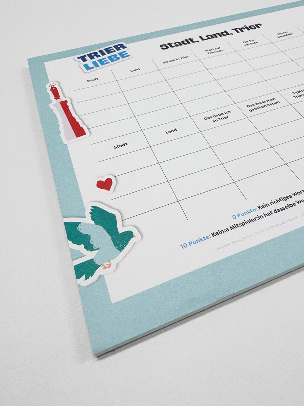 SPIELBLOCK – Stadt, Land, Trier - Studio Schön®