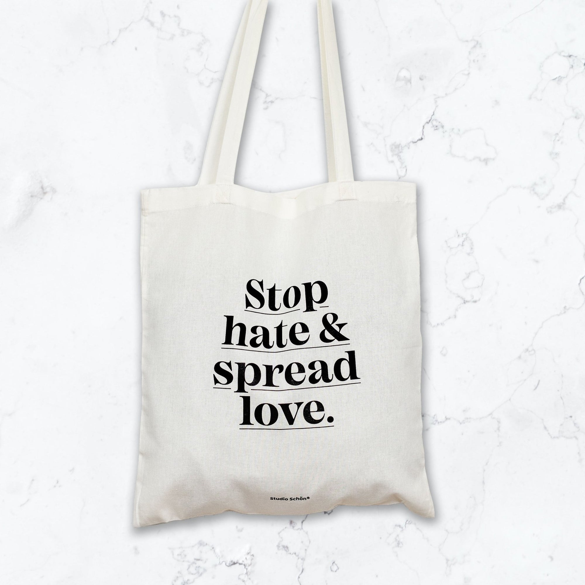 ACCESSOIRES – Baumwolltasche STOP HATE SPREAD LOVE - Studio Schön®