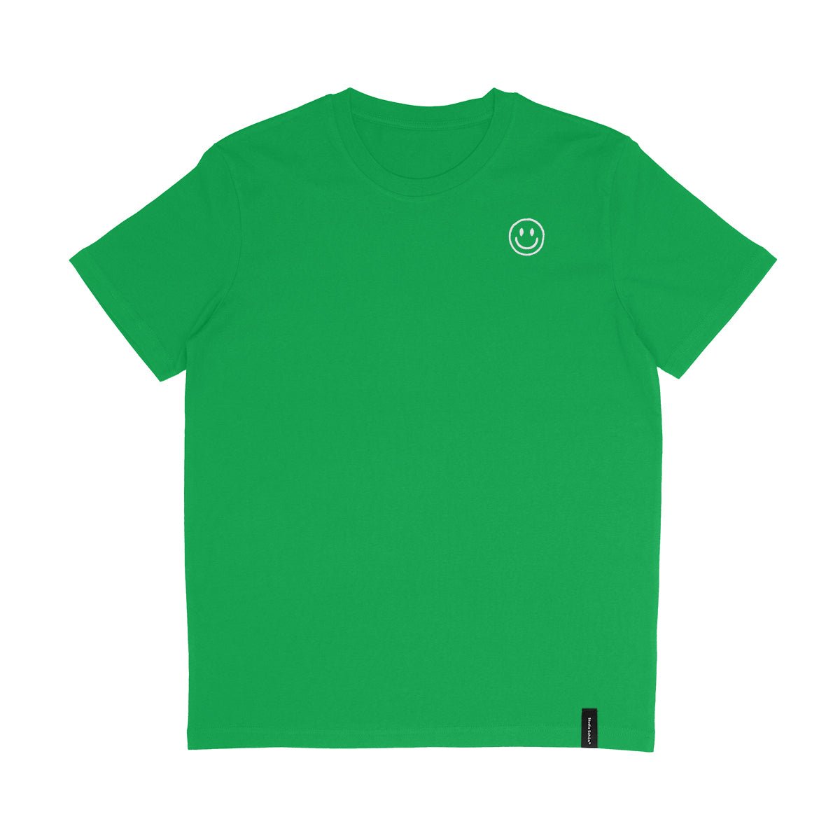 *Einzelstück* Organic T-Shirt Smiley Stick Weiß | unisex | Grün - Studio Schön®