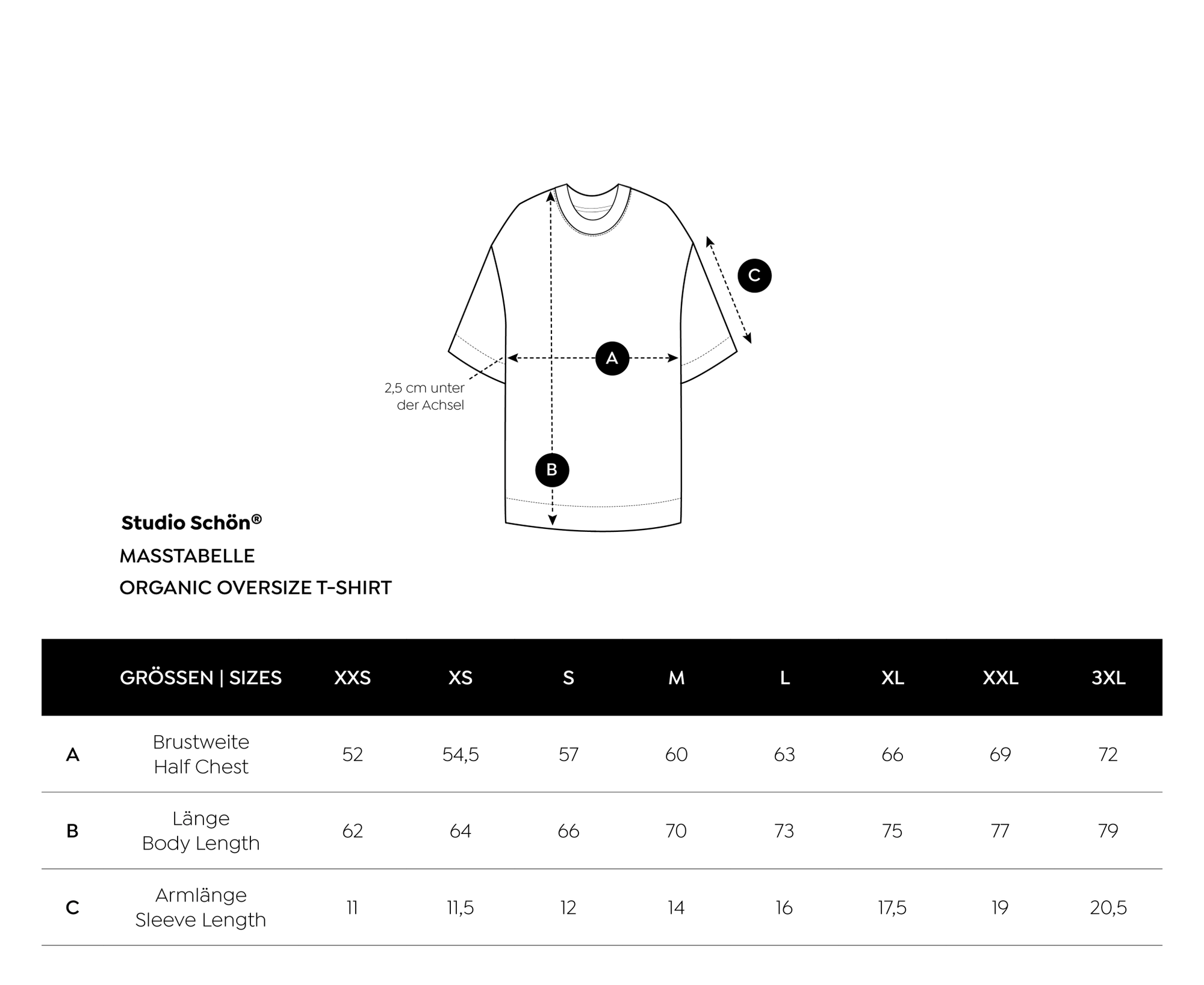 Organic Oversize T-Shirt Schön Stick | unisex | Weiß - Studio Schön®