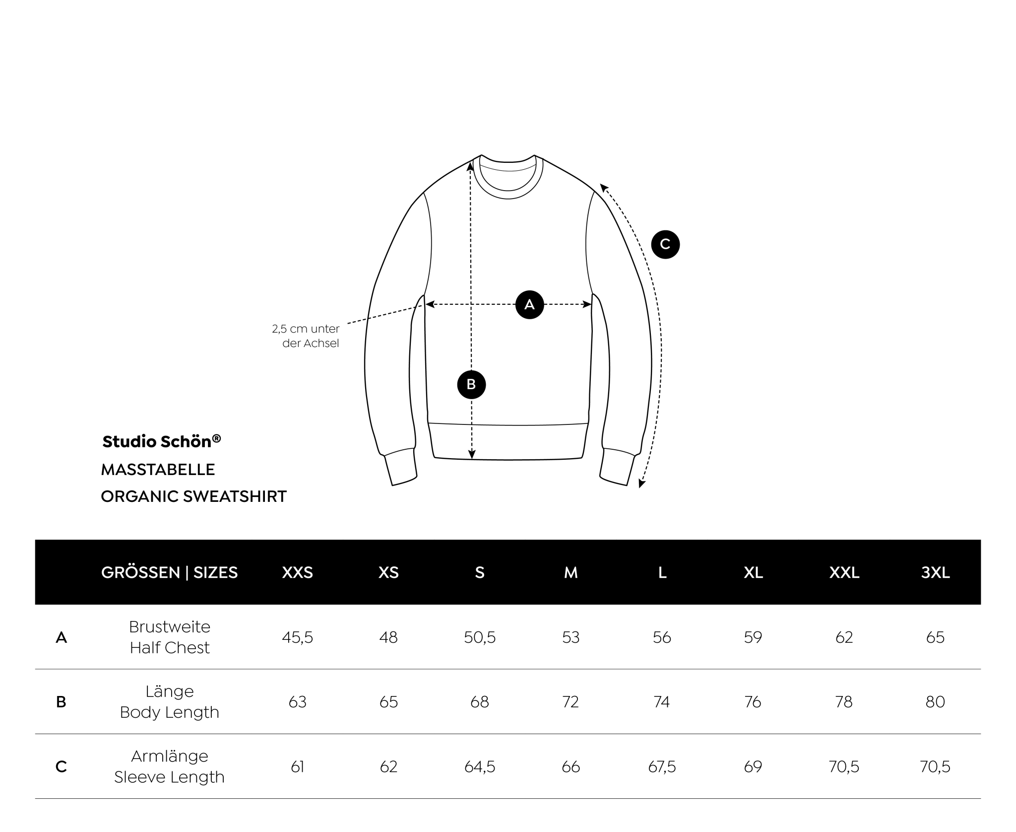 Organic Sweatshirt SCHÖN | unisex | Schwarz - Studio Schön®