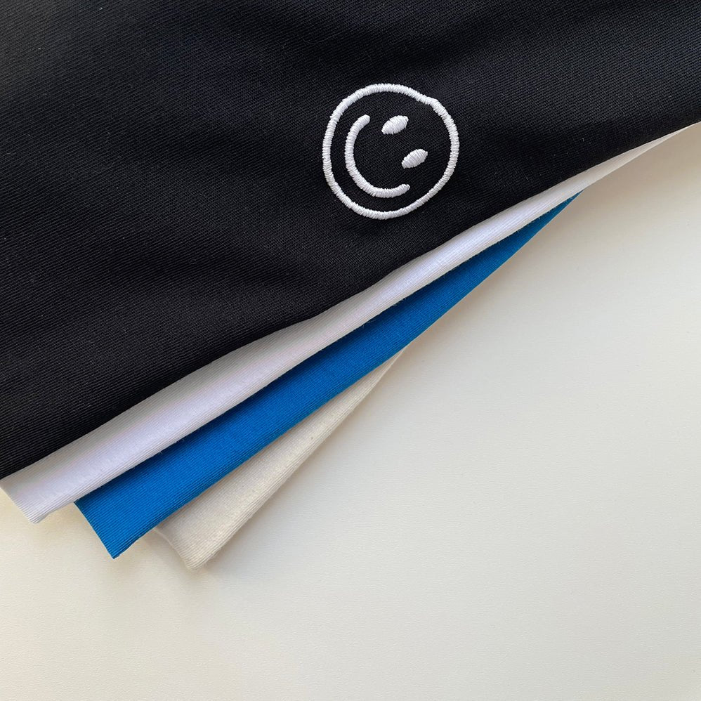 Organic T-Shirt Smiley Stick Schwarz | unisex | Weiß - Studio Schön®